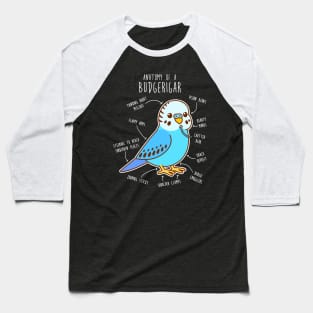 Blue Budgie Anatomy Baseball T-Shirt